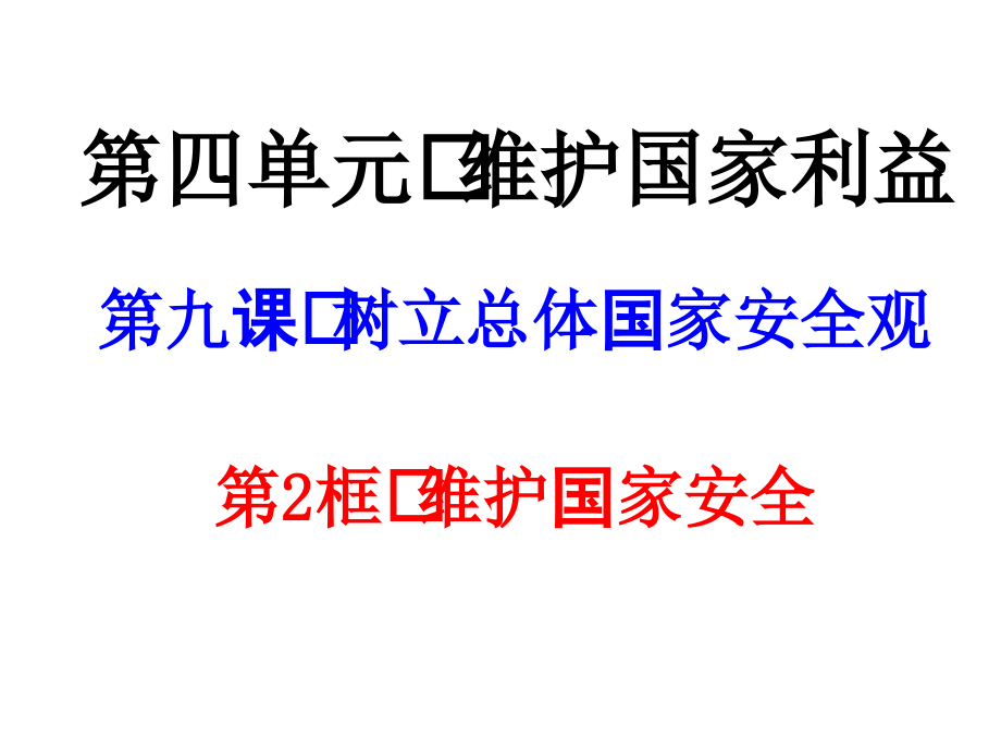 第四单元 维护国家利益-第九课 树立总体国家安全观-维护国家安全-ppt课件-(含教案)-市级公开课-部编版八年级上册道德与法治(编号：d008d).zip