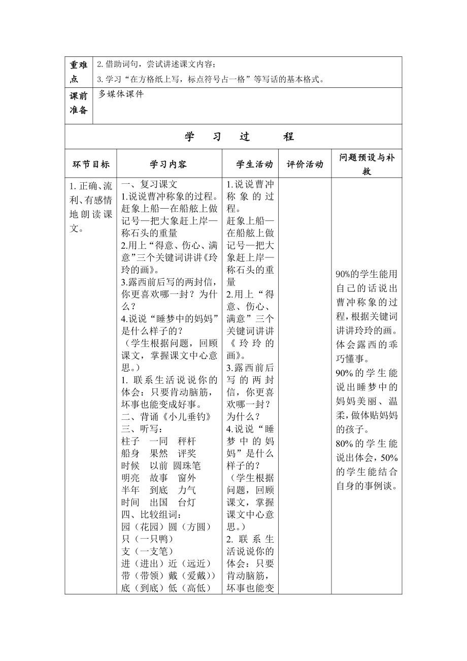 实验小学部编版二年级语文上册第三单元备课教案.doc_第3页