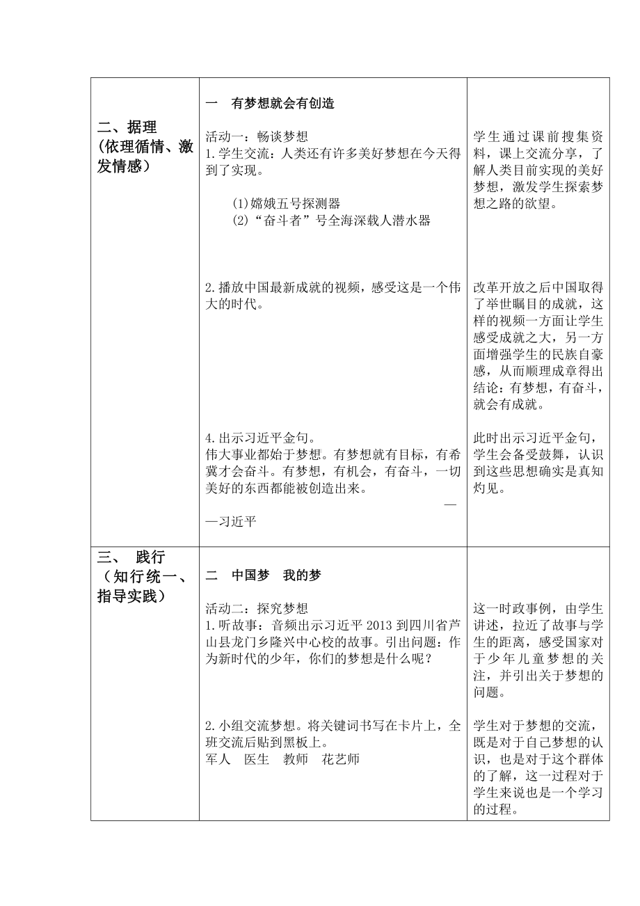 1.1 有梦想就会有创造教案-习近平新时代中国特色社会主义思想学生读本（小学高年级）.doc_第2页