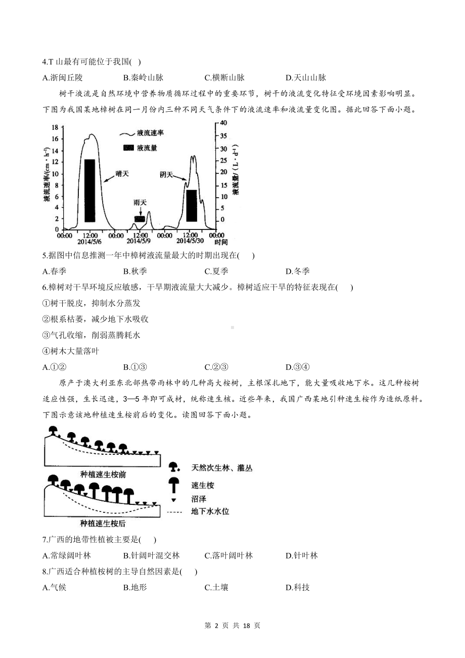 人教版（2019）高中地理新教材必修第一册第五章《植被与土壤》测试卷 2套 （word版含答案）.doc_第2页