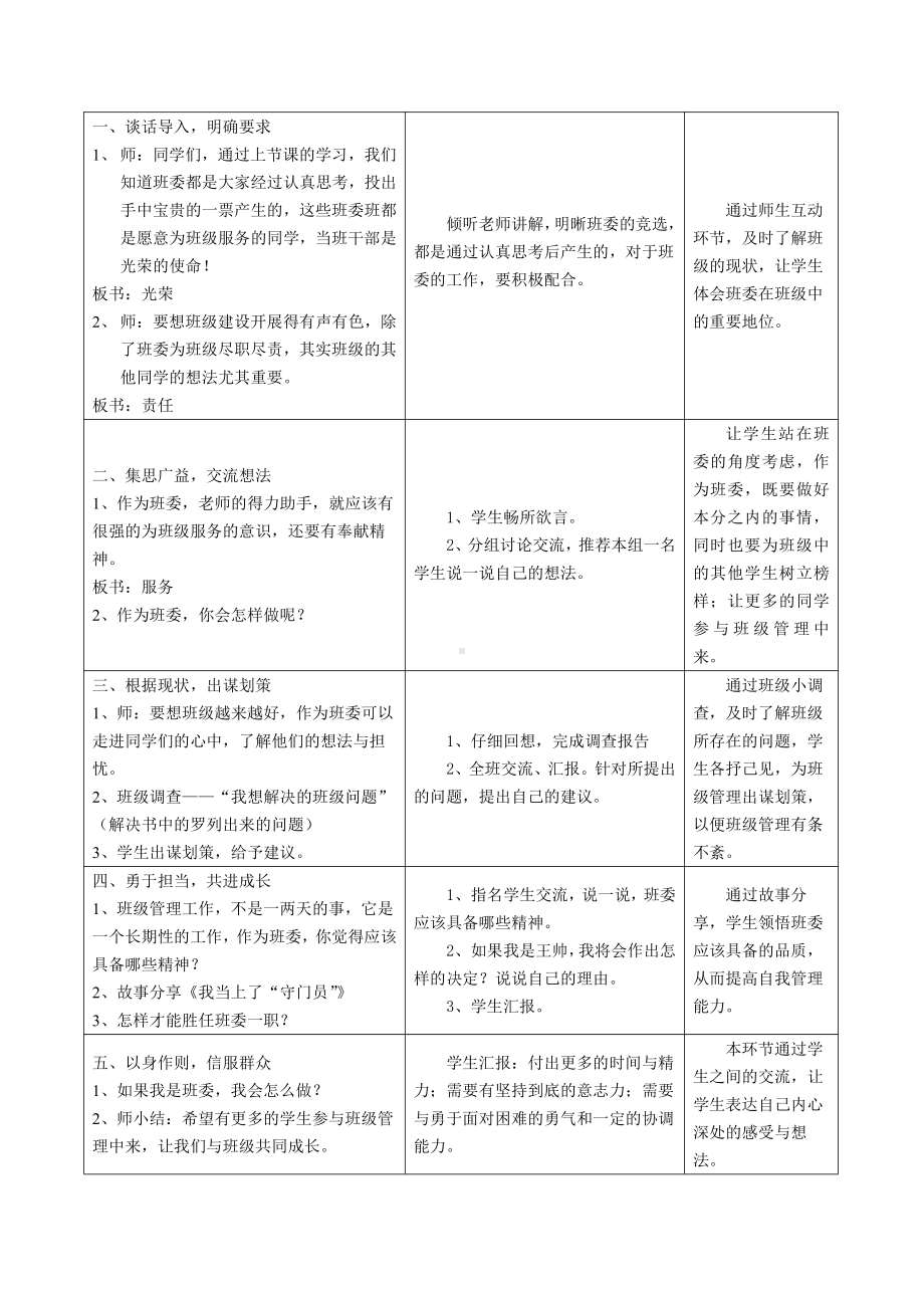 五年级上册道德与法治第4课《我们是班级的主人》第3课时教案.doc_第2页