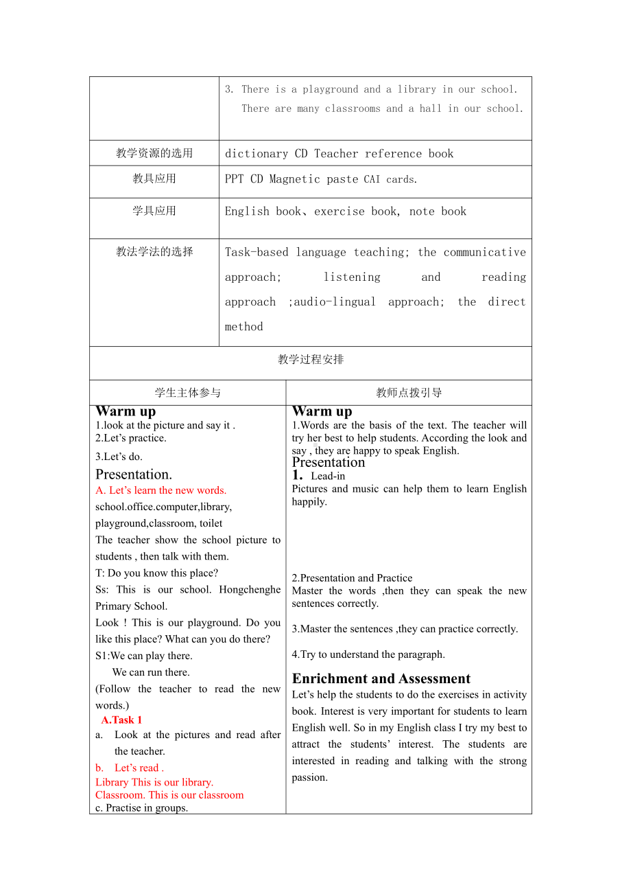 Module 3 Places and activities-7 At school-教案、教学设计-市级公开课-沪教版四年级上册英语(配套课件编号：80e59).doc_第2页