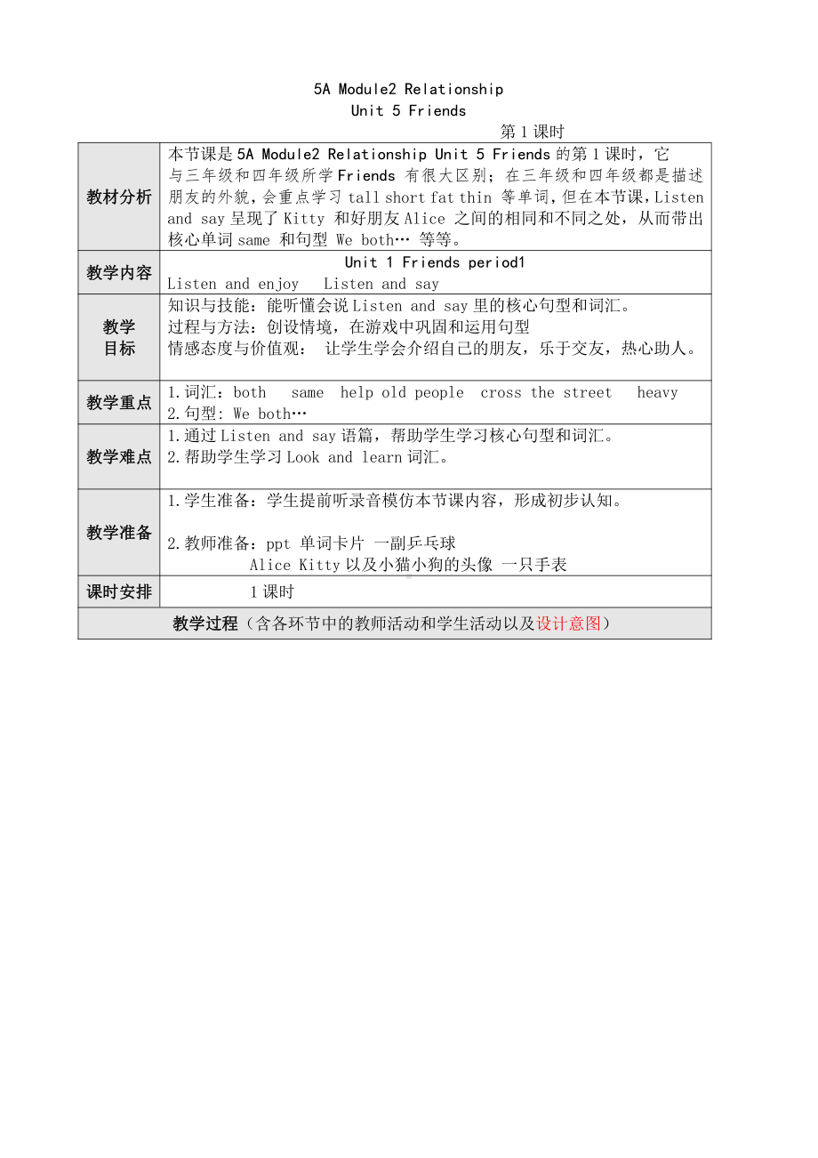 Module 2 Relationships-5 Friends-教案、教学设计-市级公开课-沪教版五年级上册英语(配套课件编号：00020).doc_第1页