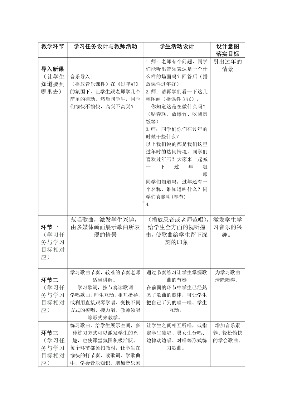 湘文艺版二年级上册音乐第十一课-（演唱）小拜年-教案、教学设计-市级公开课-(配套课件编号：f015e).doc_第2页