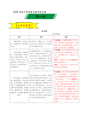 （初中精品资料）第01讲 七下语文新知+基础知识积累练+现代记叙文练+文言古诗练+作文指导（解析版）.doc