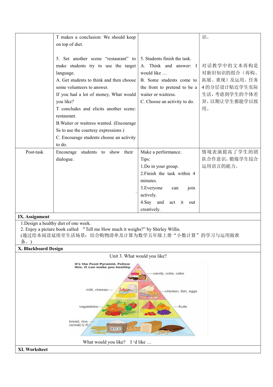 Unit 3What would you like -C-教案、教学设计-市级公开课-人教版pep五年级上册英语(配套课件编号：32039).doc_第3页