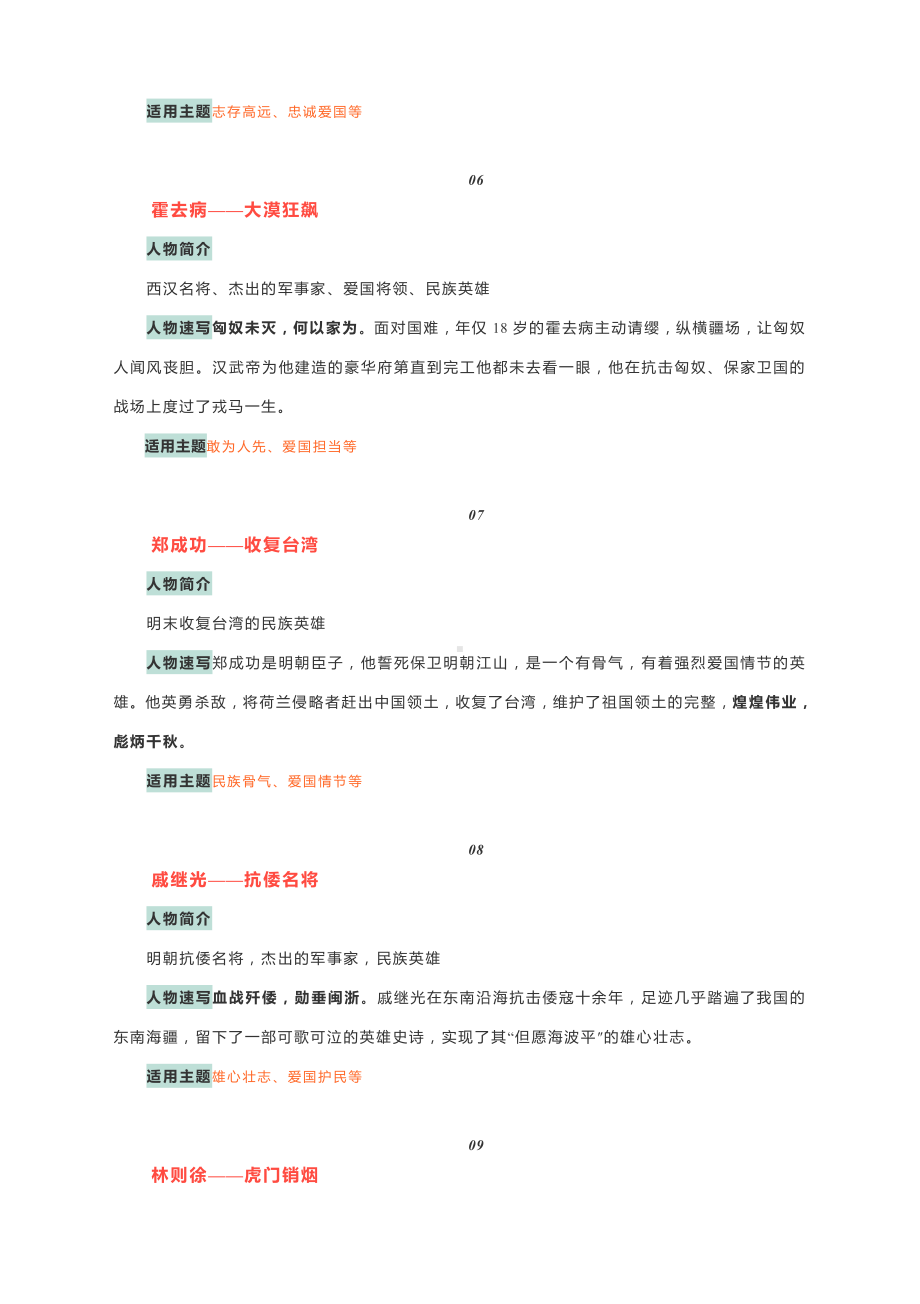 高考作文写作素材：14个「民族英雄人物」速写（附适用主题）.docx_第3页