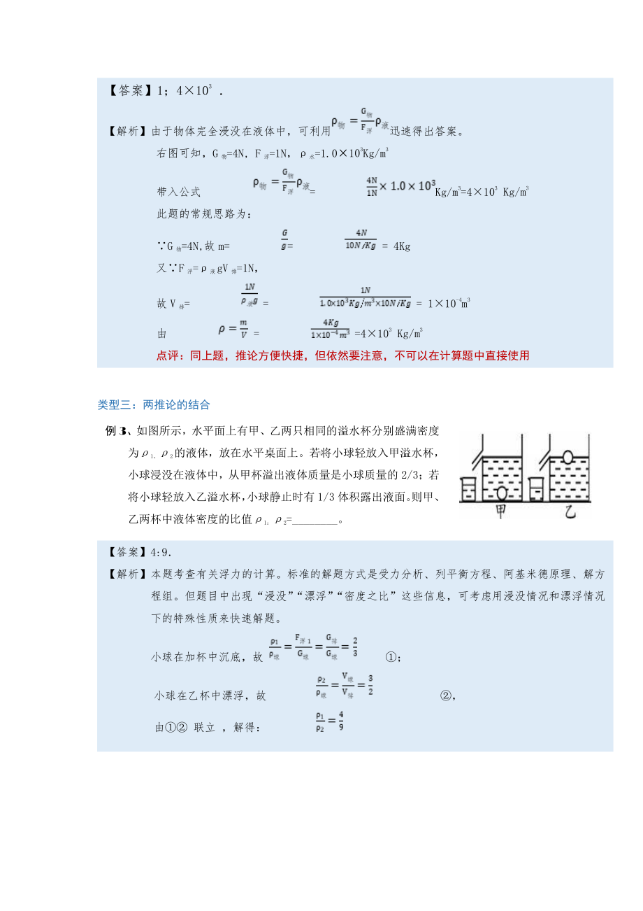 2022年中考物理复习培优讲义 10-2　浮力与物质密度（知识点+培优练习）.doc_第3页