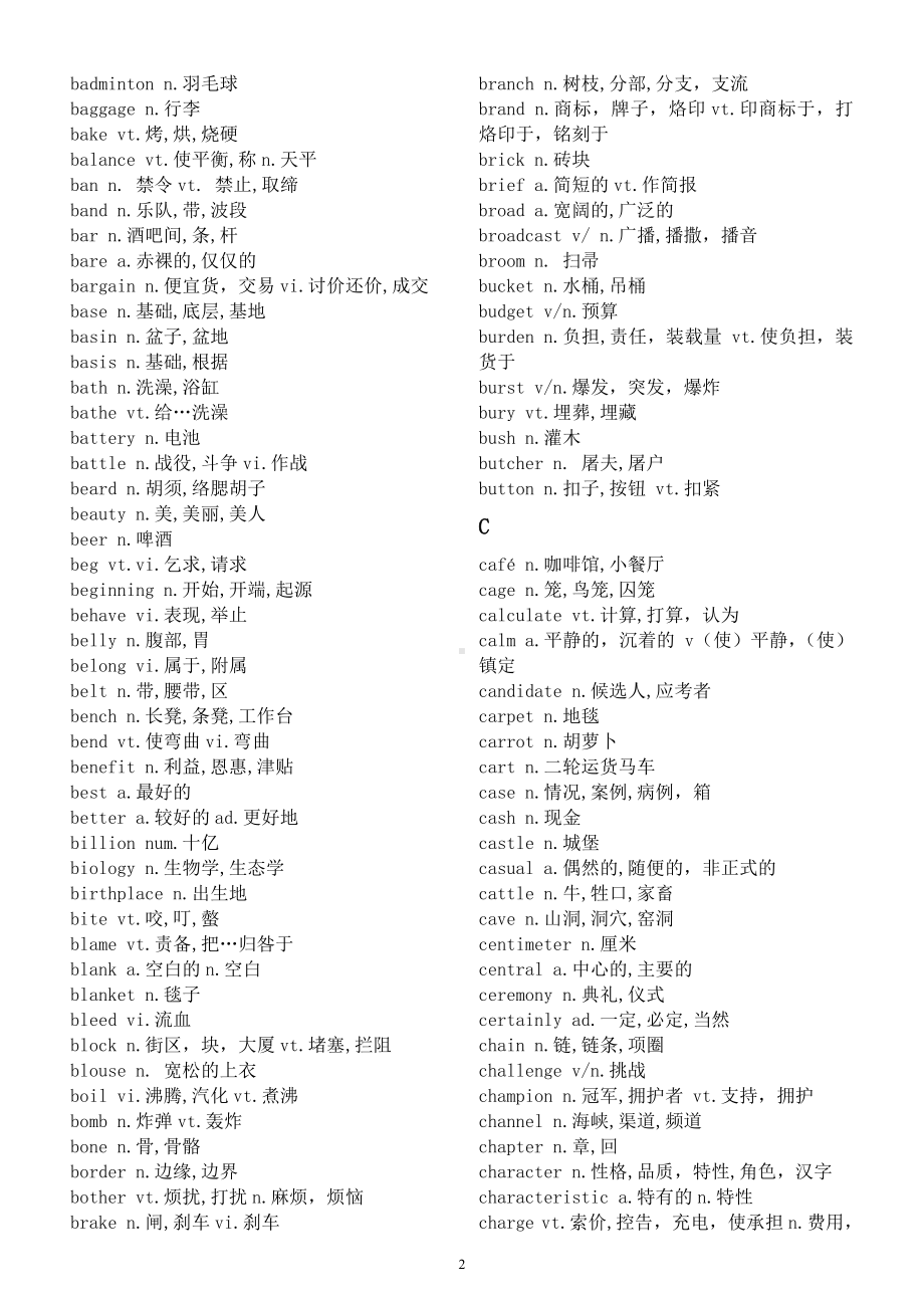 高中英语2022届高考核心词汇汇总（最新版考纲共985个）.docx_第2页