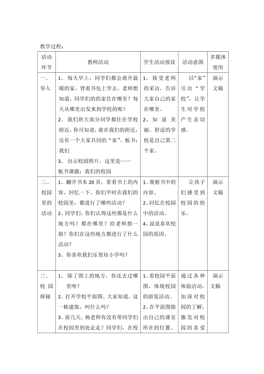 第二单元 校园生活真快乐-5 我们的校园-教案、教学设计-市级公开课-部编版一年级上册道德与法治(配套课件编号：703a2).doc_第2页