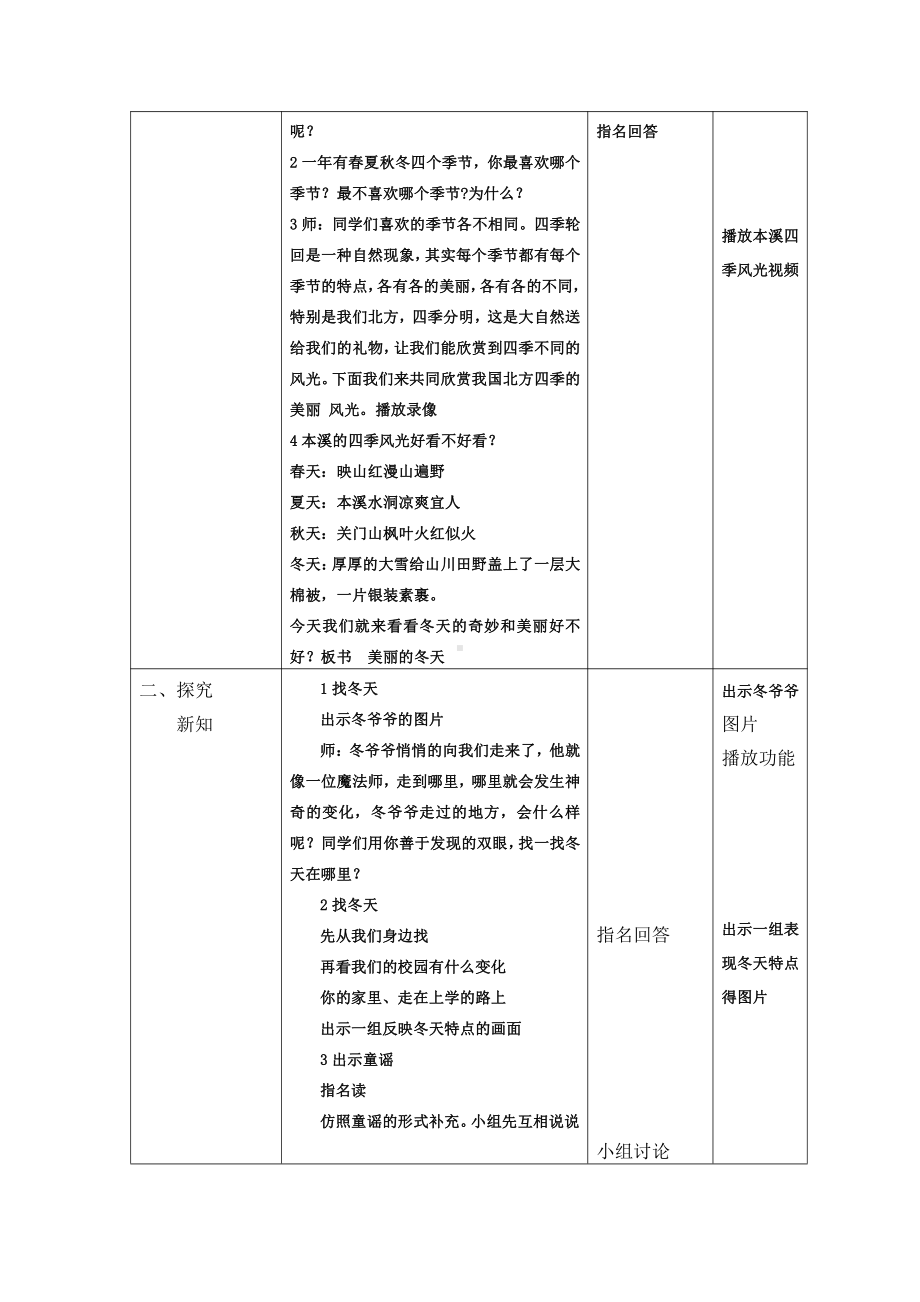 第四单元 天气虽冷有温暖-13 美丽的冬天-教案、教学设计-市级公开课-部编版一年级上册道德与法治(配套课件编号：308b8).docx_第2页