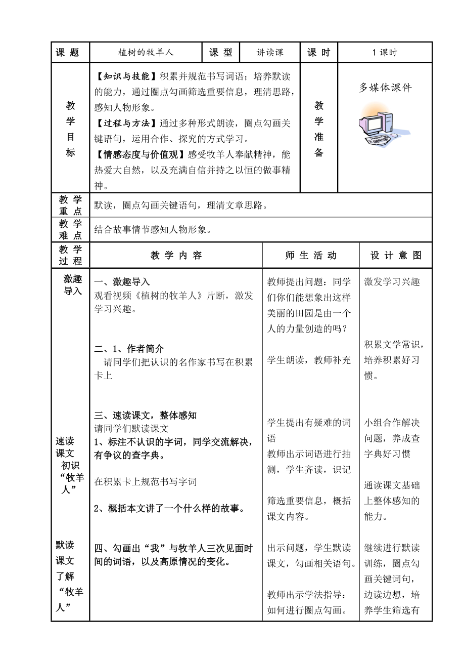 第四单元-阅读-14 植树的牧羊人-ppt课件-(含教案+视频+音频+素材)-市级公开课-部编版七年级上册语文(编号：81596).zip