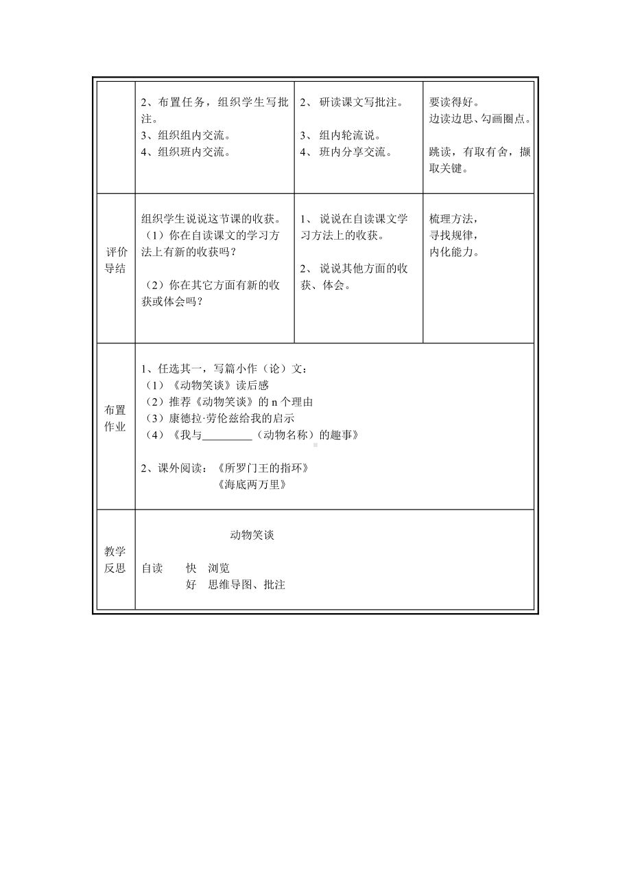 第五单元-阅读-19 动物笑谈-教案、教学设计-省级公开课-部编版七年级上册语文(编号：d0150).zip(配套课件编号：133cb).doc_第2页