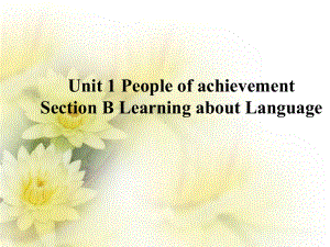 Unit 1 People of achievement Section B Learning about Language 01ppt课件 -（2019）新人教版高中英语选择性必修第一册.pptx