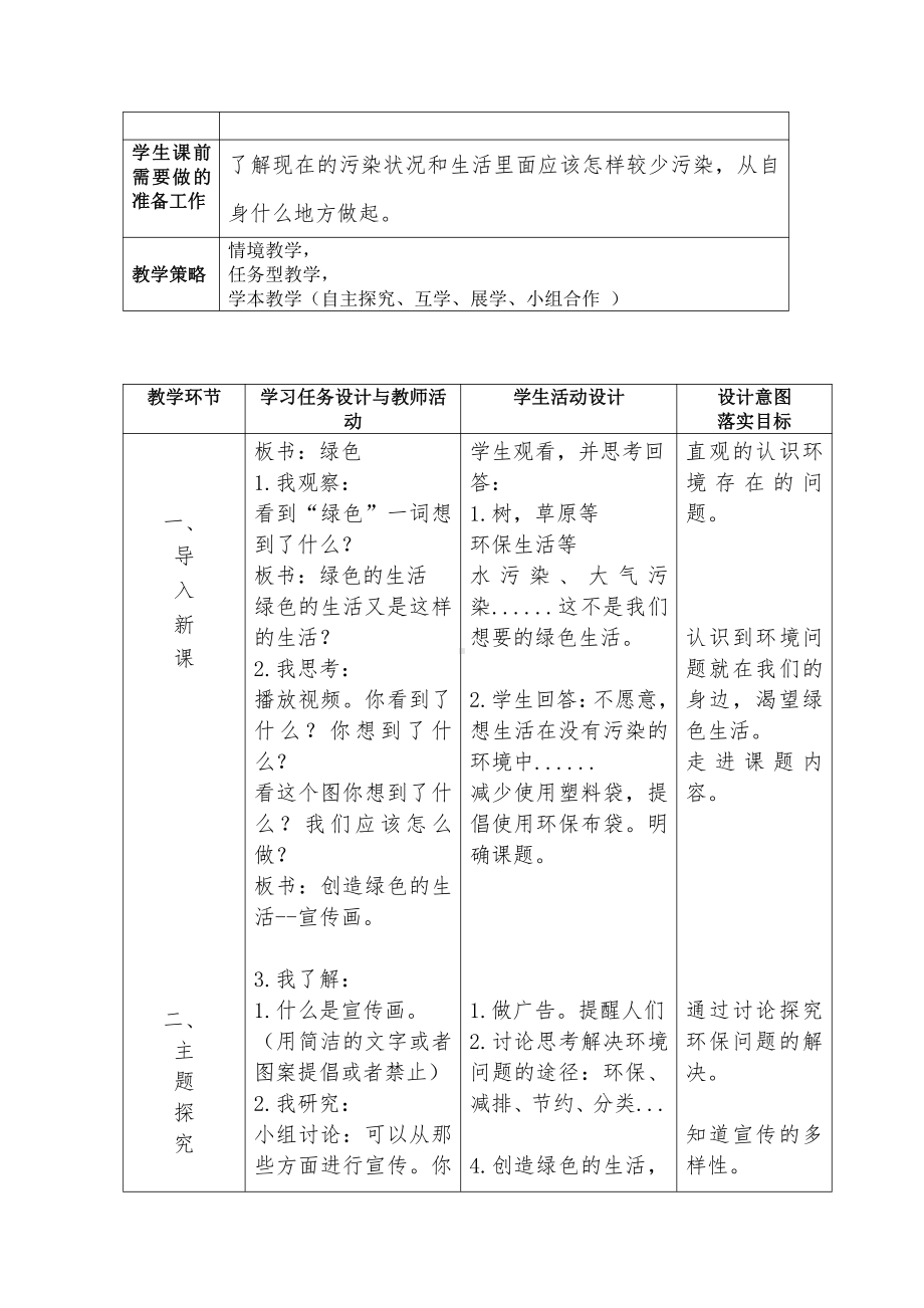 第9课 创造绿色的生活-教案、教学设计-省级公开课-人美版五年级上册美术(配套课件编号：50046).docx_第2页