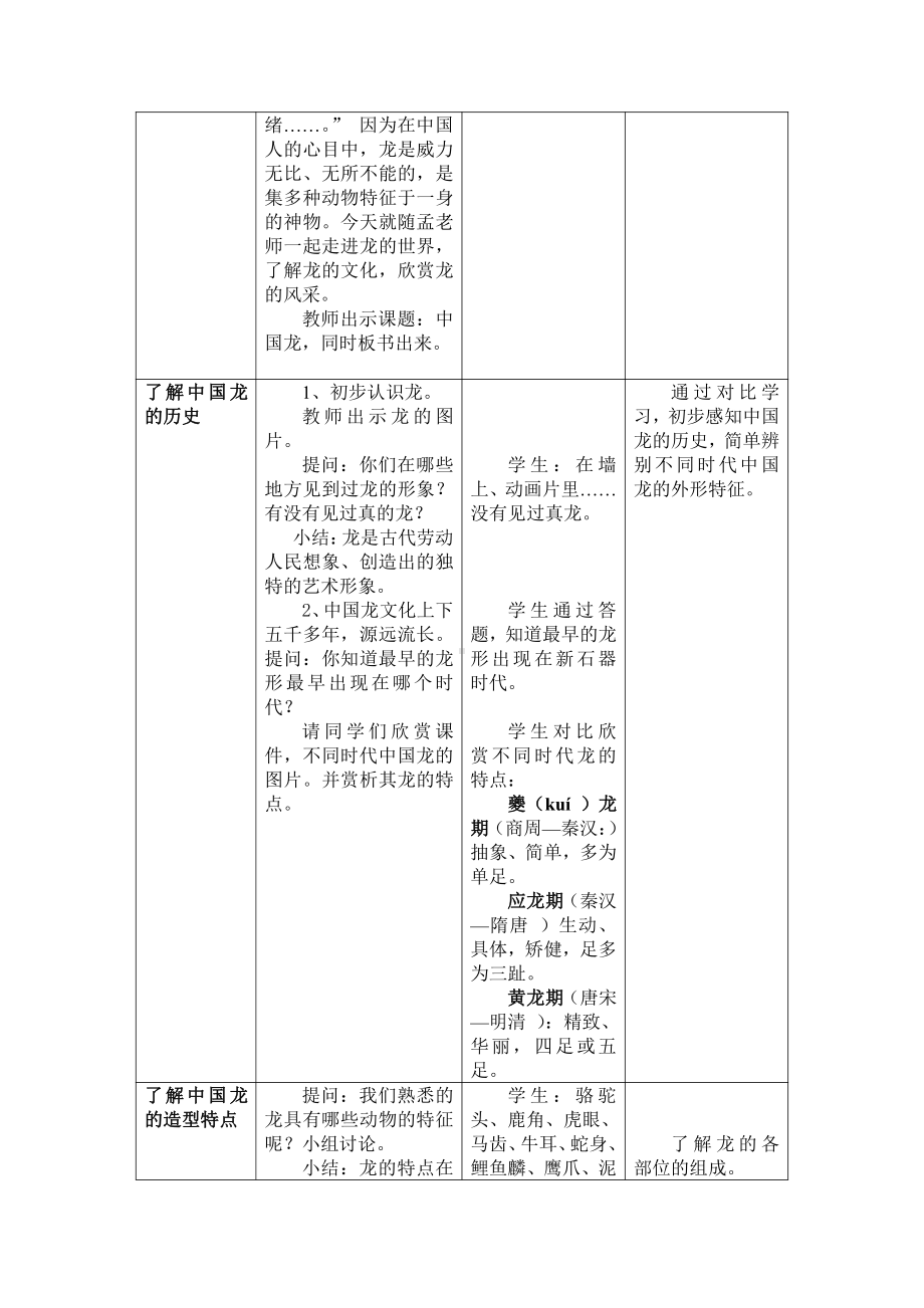 第14课 中国龙-教案、教学设计-市级公开课-人美版五年级上册美术(配套课件编号：d0e64).doc_第3页