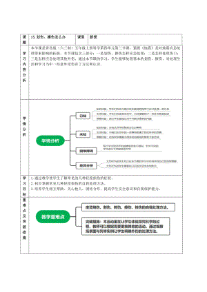 2021新青岛版（六三制）五年级上册科学《15.划伤、擦伤怎么办》表格式教案.docx