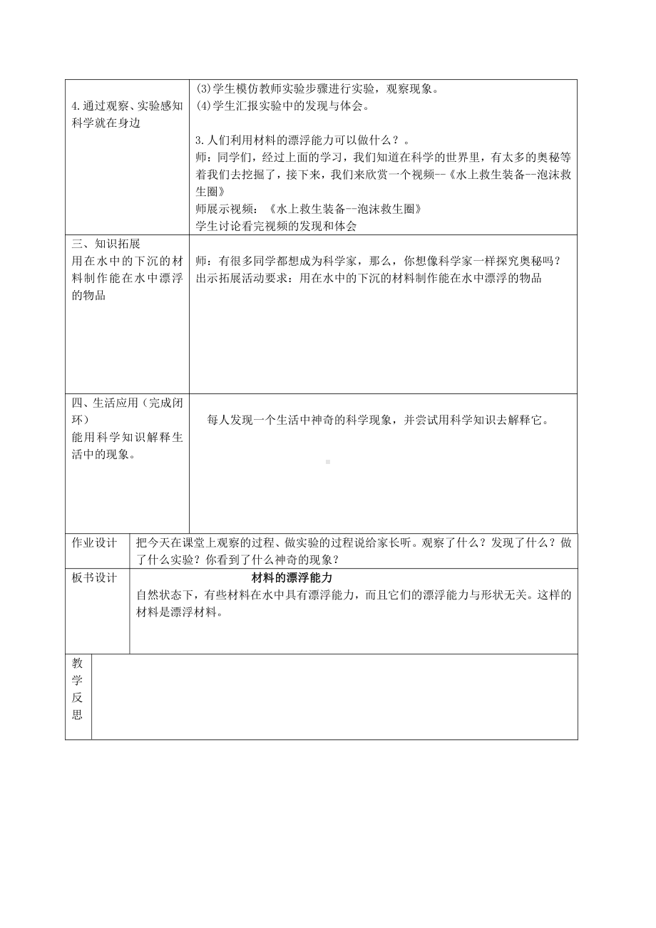 2021新青岛版（六三制）五年级上册科学《19.材料的漂浮能力》表格式教案.docx_第3页