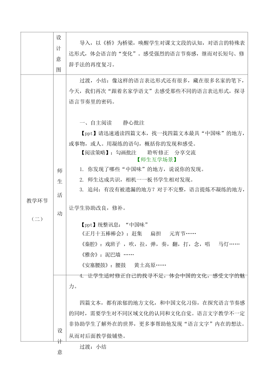 群文阅读教学设计：六年级《跟着名家学语文 -探语言节奏感的密码》教案及选文13页资料.doc_第3页