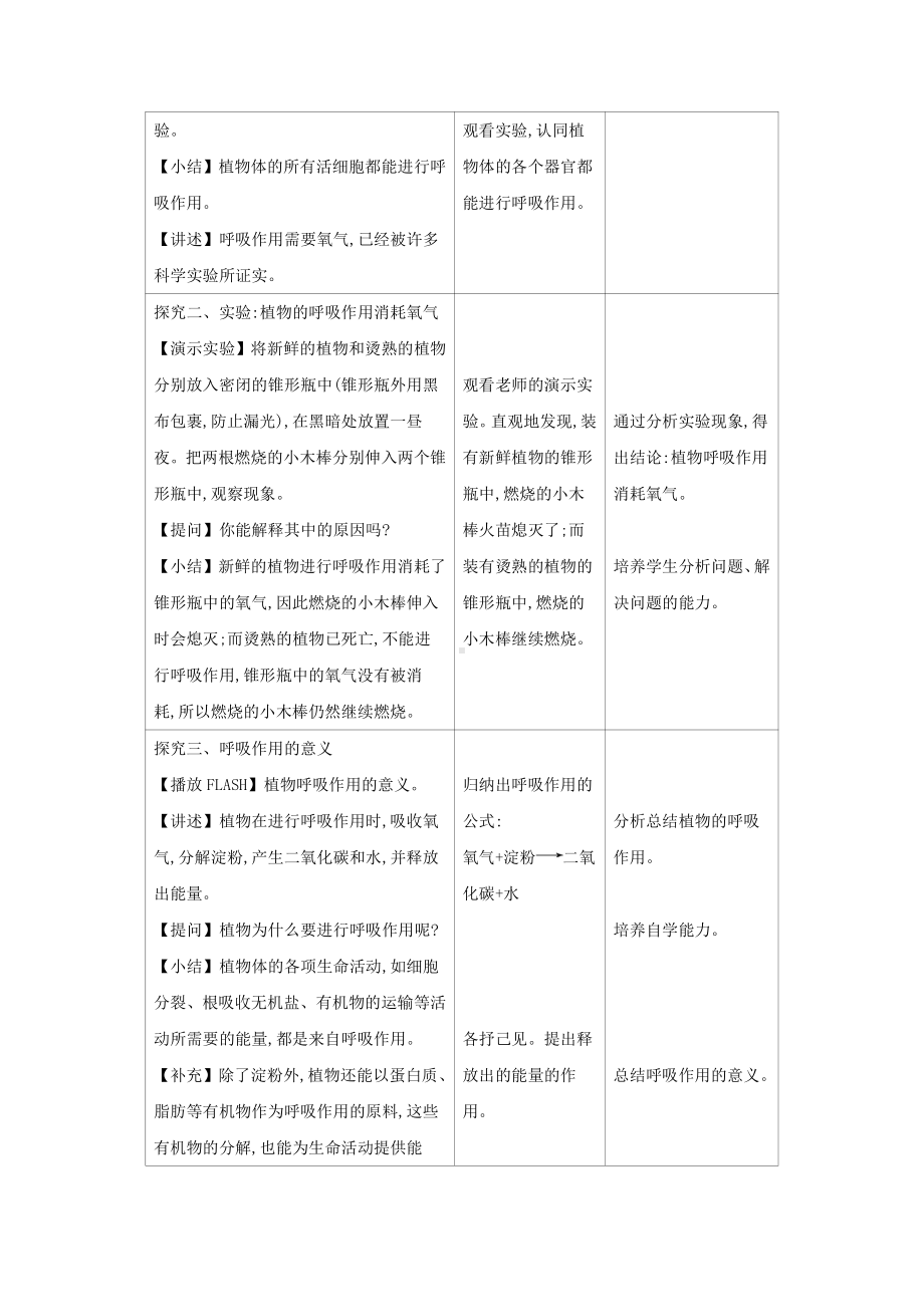 苏教版七年级生物上册：6-4植物的呼吸作用（教案含反思）.docx_第3页