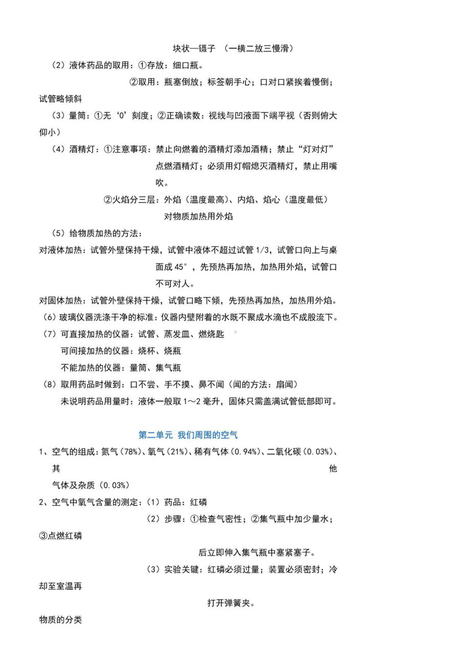 人教版九年级上册化学期末复习知识点提纲（含期末试卷及答案2套）.docx_第2页