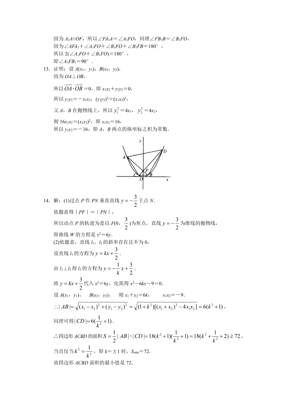 （高三数学总复习测试）测试32 抛物线.doc_第3页