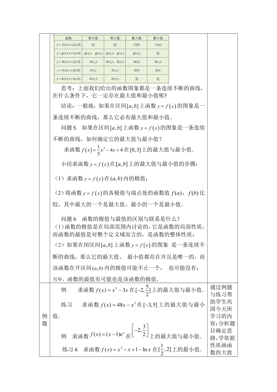 （高中数学 一师一优课系列）高二数学（选修-人教A版）-函数的最大（小）值与导数-1教案.doc_第3页