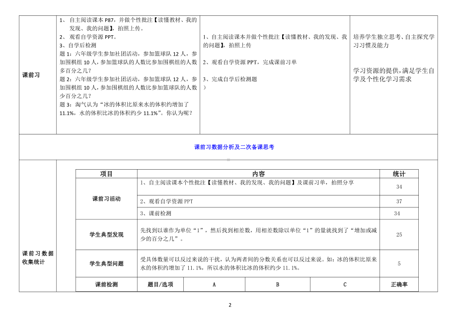 七 百分数的应用-百分数的应用（一）-教案、教学设计-市级公开课-北师大版六年级上册数学(配套课件编号：e0bda).docx_第2页