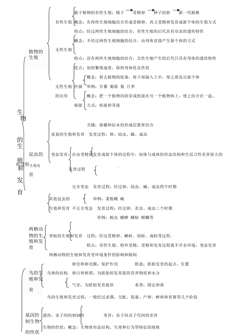 人教版八年级下册生物知识思维导图归纳.doc_第1页