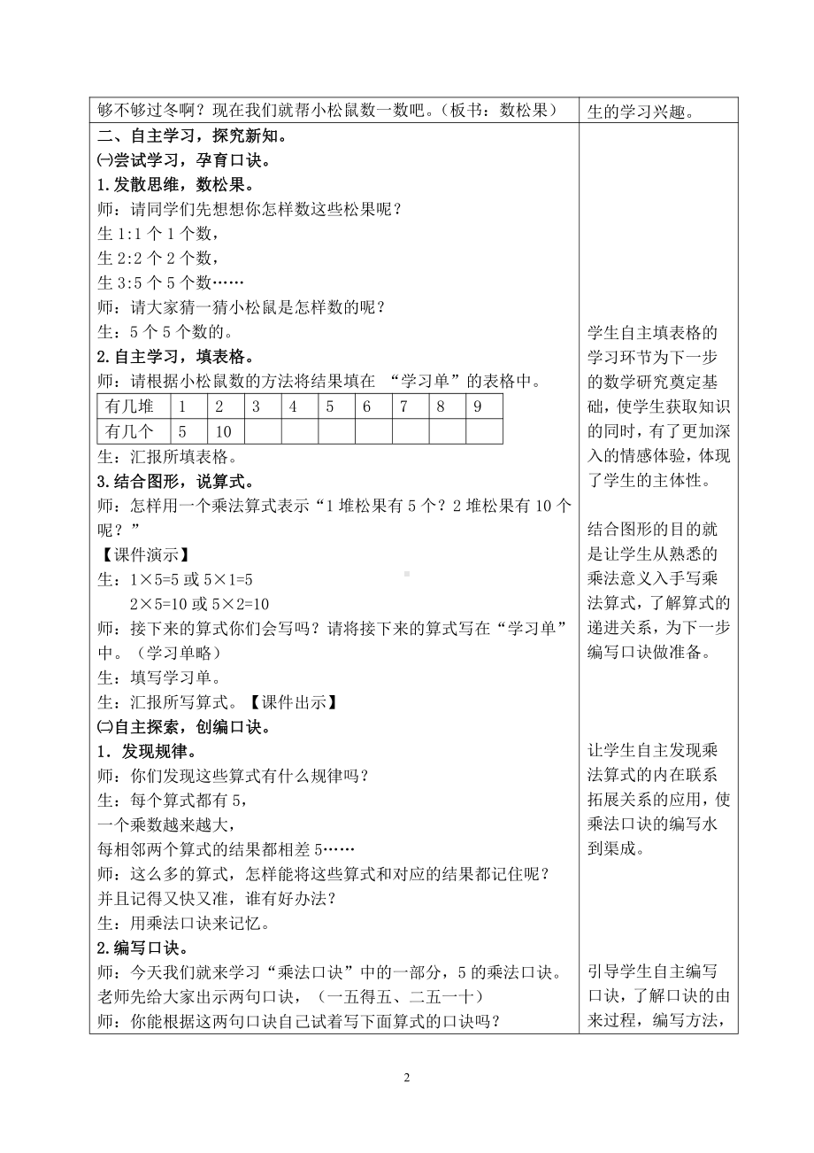 五 2～5的乘法口诀-数松果-教案、教学设计-省级公开课-北师大版二年级上册数学(配套课件编号：21a58).doc_第2页