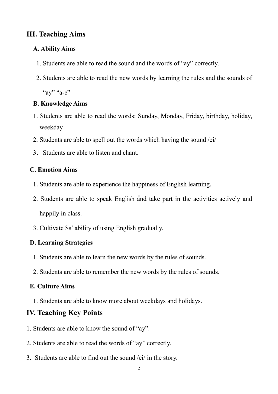 《开心学英语》四年级Unit3 My Week第三课时教学设计.doc_第2页