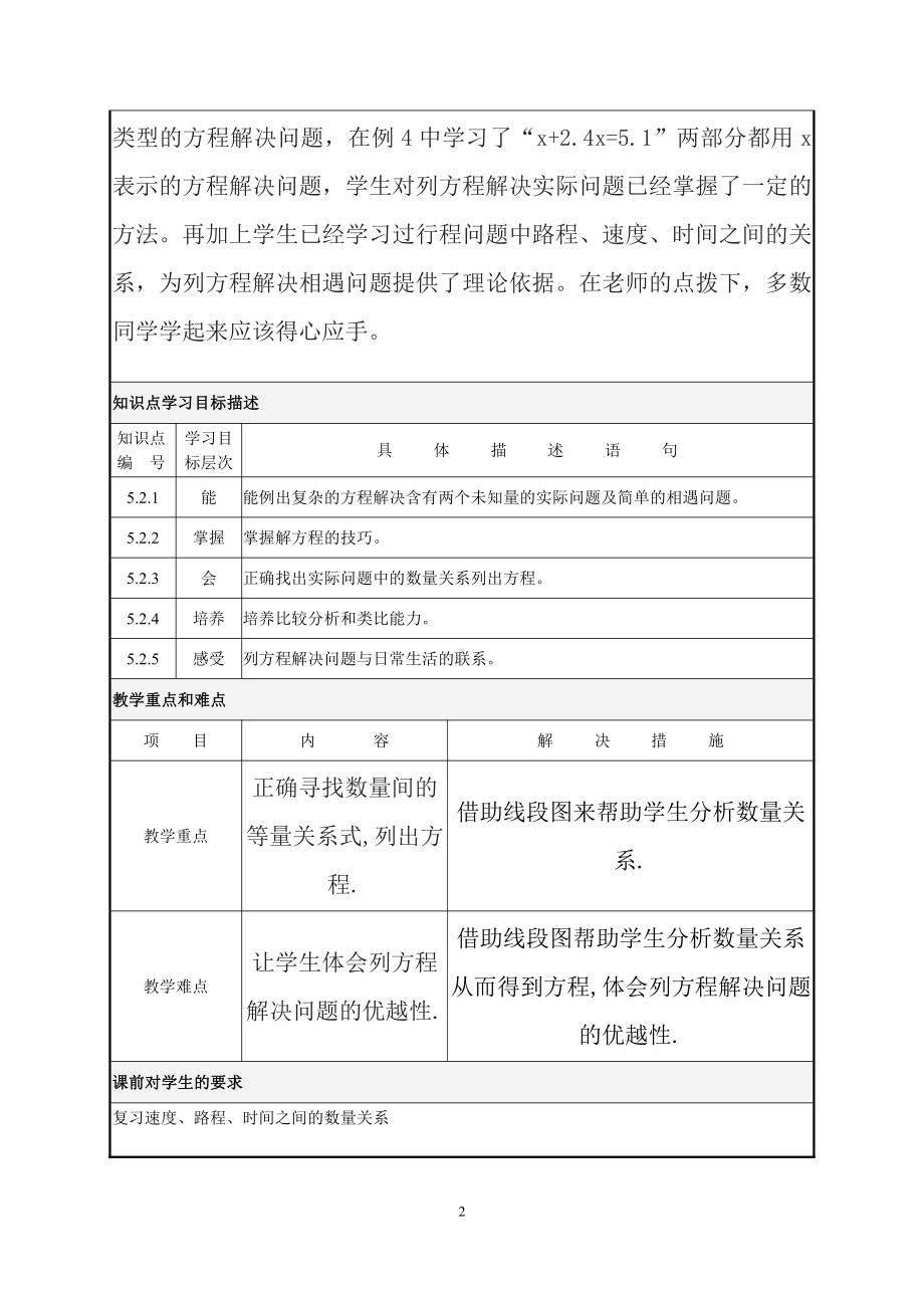 5　简易方程-实际问题与方程-教案、教学设计-市级公开课-人教版五年级上册数学(配套课件编号：610d2).doc_第2页