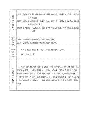 第六章 反比例函数-2 反比例函数的图象与性质-反比例函数的性质-教案、教学设计-市级公开课-北师大版九年级上册数学(配套课件编号：30547).doc