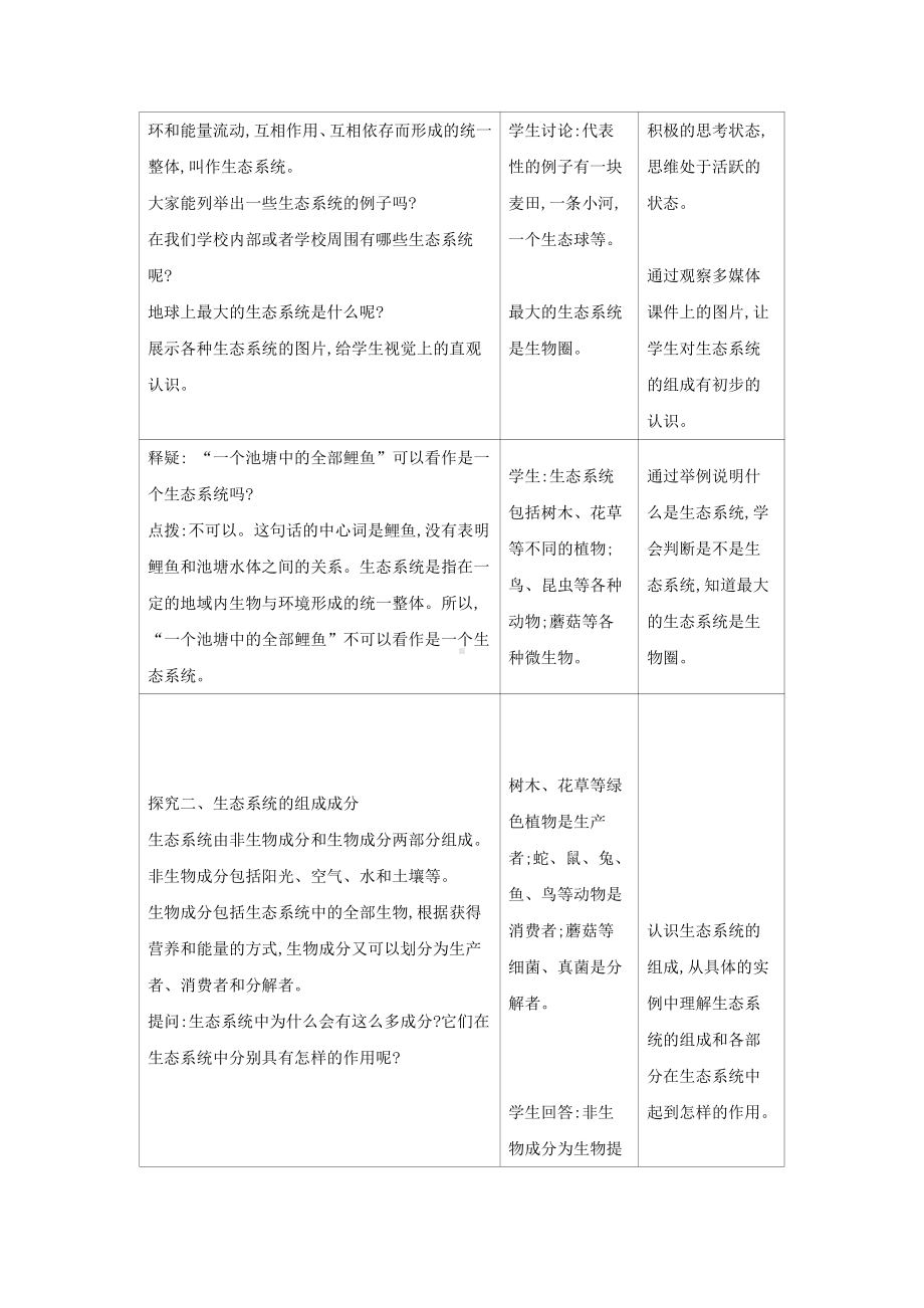 苏教版生物八年级上册19.1生态系统的组成（教案）.docx_第2页