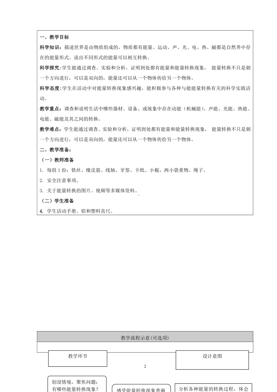 2022新人教鄂教版五年级下册科学7.《随处可见的能量转换》教学设计.doc_第2页