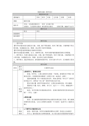 2022新人教鄂教版五年级下册科学3.9《脑的功能》教案.docx