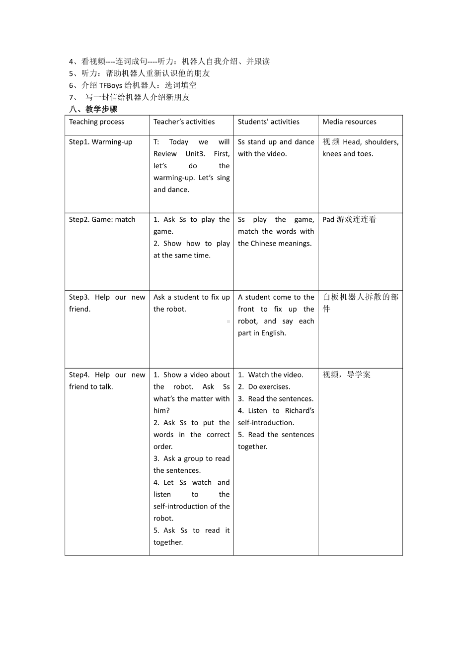 Unit 3 Body Parts and Feelings-Unit Review-教案、教学设计-部级公开课-冀教版七年级上册英语(配套课件编号：e0058).doc_第2页