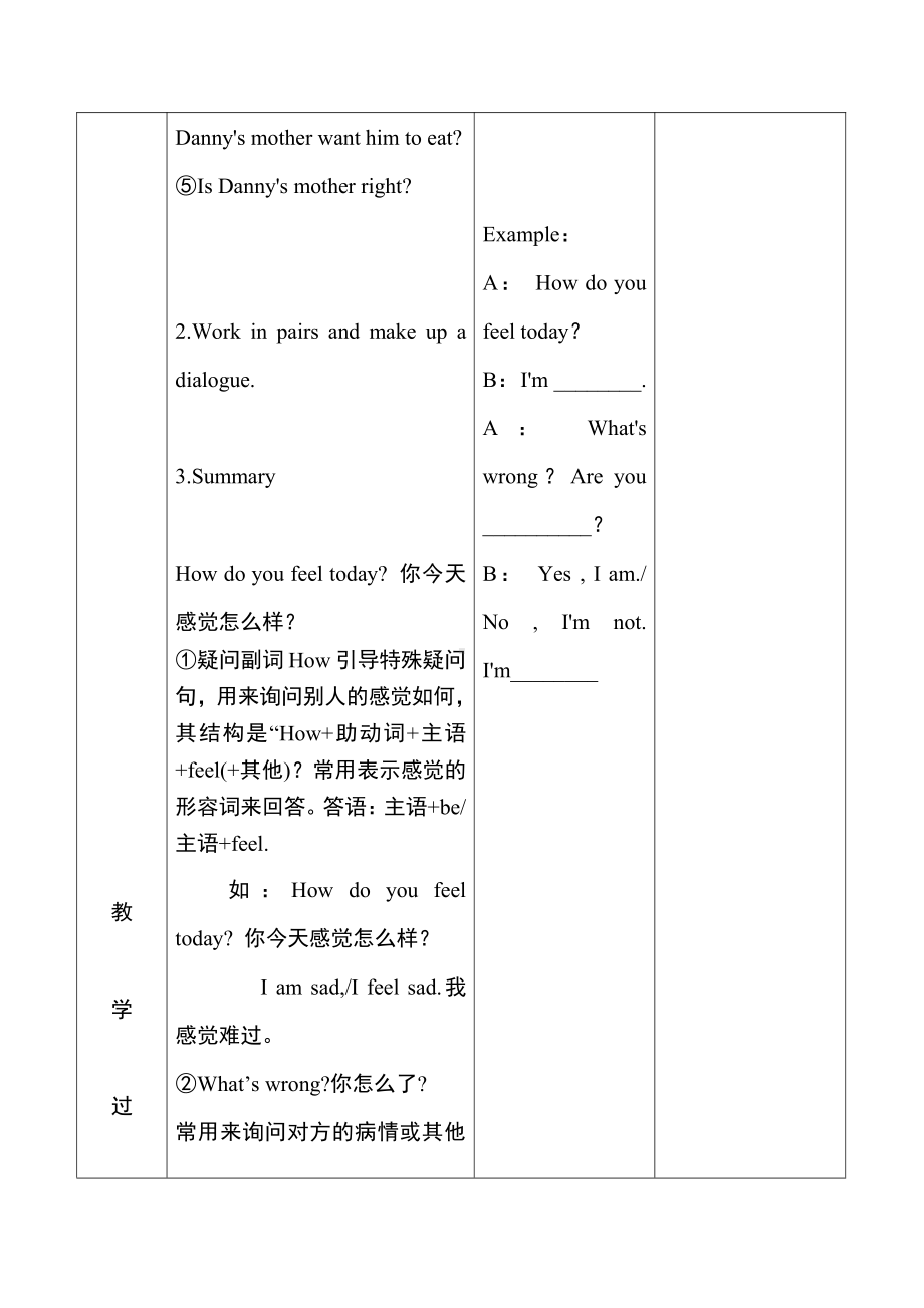 Unit 3 Body Parts and Feelings-Lesson 16 Happy or Sad-教案、教学设计-省级公开课-冀教版七年级上册英语(配套课件编号：252ad).doc_第3页