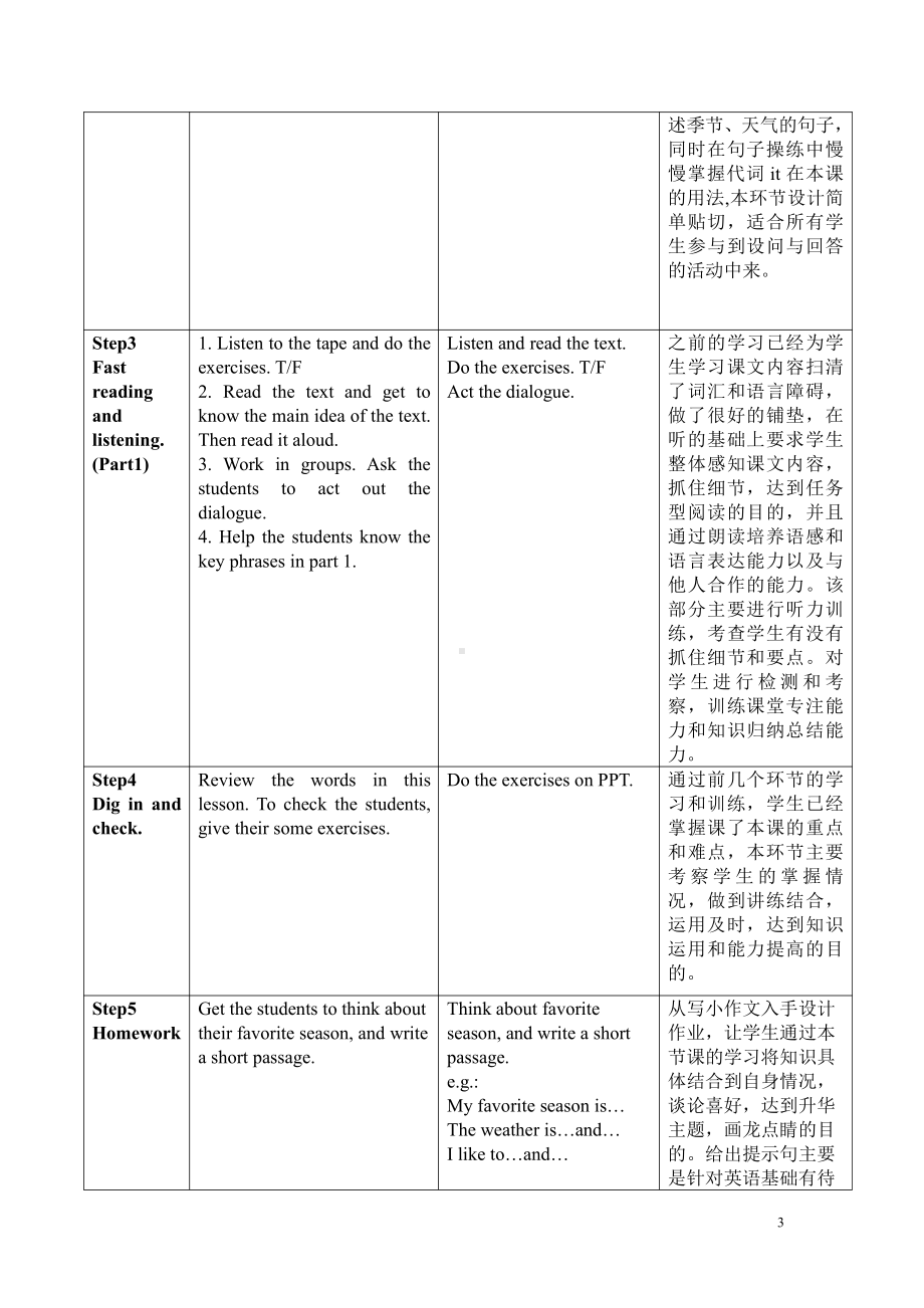 Unit 7 Days and Months-Lesson 37 Seasons and Weather-教案、教学设计-市级公开课-冀教版七年级上册英语(配套课件编号：c0cf0).doc_第3页