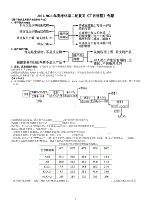 2021-2022年高考化学二轮复习《工艺流程》专题.docx