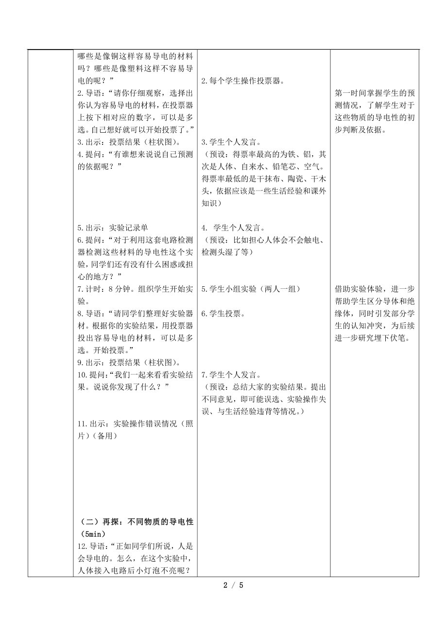 2.6《导体和绝缘体》教学设计-2022新教科版四年级下册科学.docx_第2页