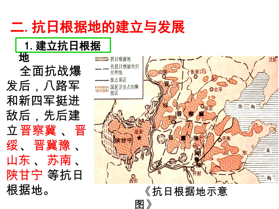 抗日战争八路军分布图图片