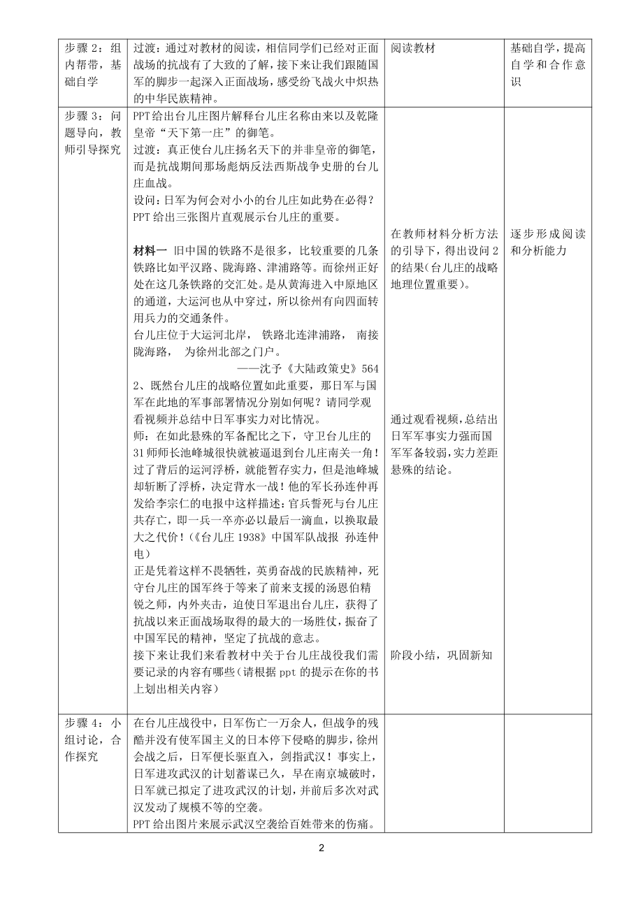 第20课 正面战场的抗战-教案、教学设计-市级公开课-部编版八年级上册历史(配套课件编号：3078f).docx_第2页