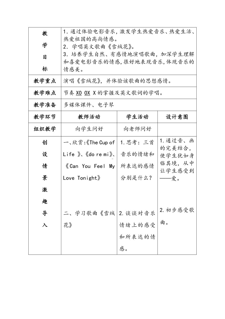 第五单元　八音盒-活动　雪绒花-教案、教学设计-省级公开课-人教版六年级上册音乐（简谱）(配套课件编号：d0018).doc_第2页