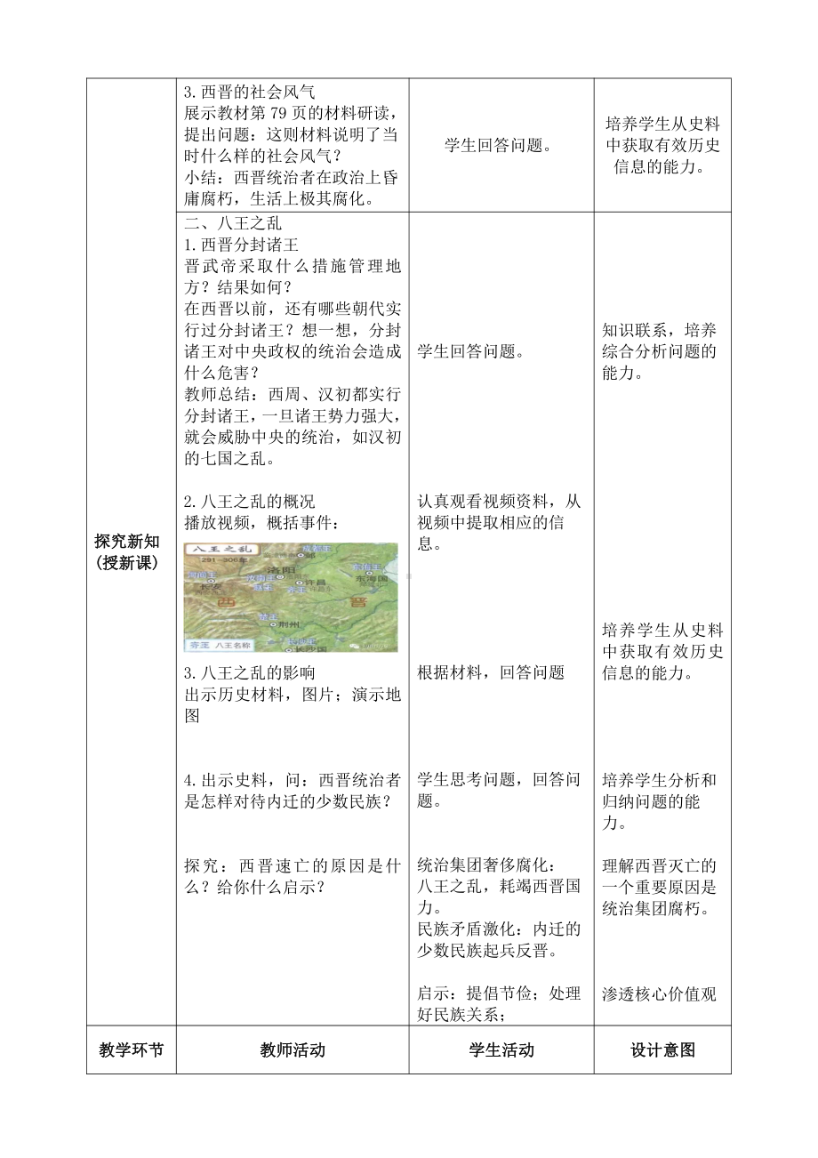 第四单元 三国两晋南北朝时期：政权分立与民族交融-第17课 西晋的短暂统一和北方各族的内迁-教案、教学设计-市级公开课-部编版七年级上册历史(配套课件编号：c0538).doc_第2页