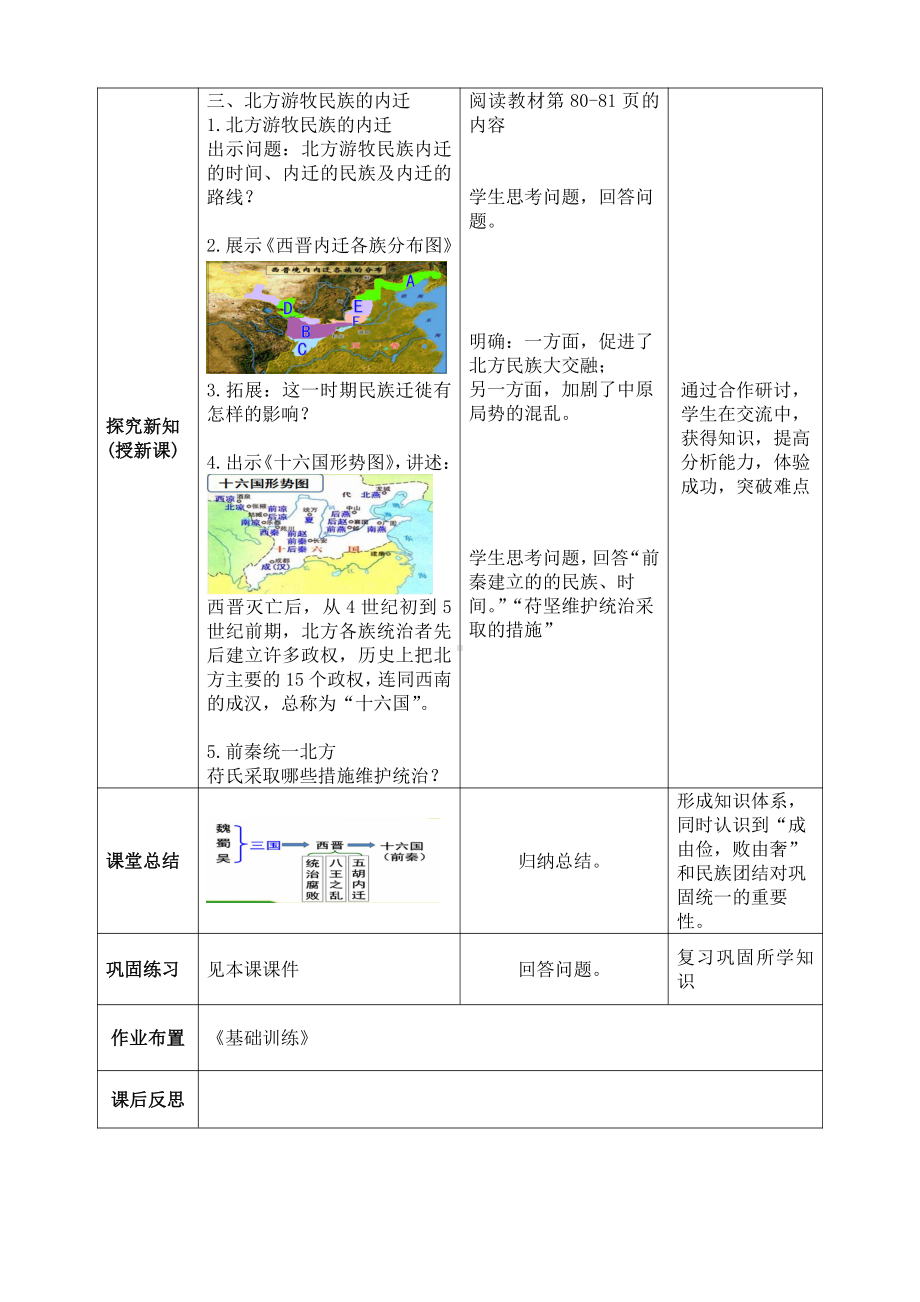 第四单元 三国两晋南北朝时期：政权分立与民族交融-第17课 西晋的短暂统一和北方各族的内迁-教案、教学设计-市级公开课-部编版七年级上册历史(配套课件编号：c0538).doc_第3页