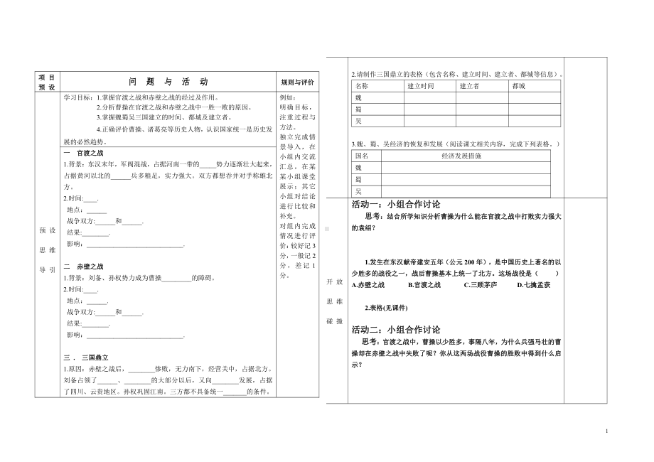 第四单元 三国两晋南北朝时期：政权分立与民族交融-第16课 三国鼎立-教案、教学设计-市级公开课-部编版七年级上册历史(配套课件编号：e2be4).doc_第1页