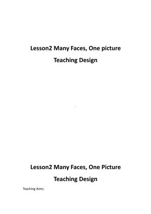 Unit 1 Me and My Class-Lesson 2 Many Faces, One Picture-教案、教学设计-部级公开课-冀教版八年级上册英语(配套课件编号：c3760).docx