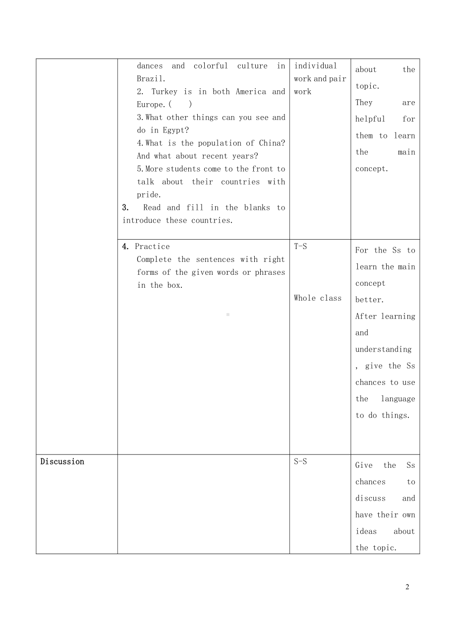 Unit 7 Know Our World-Lesson 41 A Class of the World-教案、教学设计-省级公开课-冀教版八年级下册英语(配套课件编号：83d70).doc_第2页