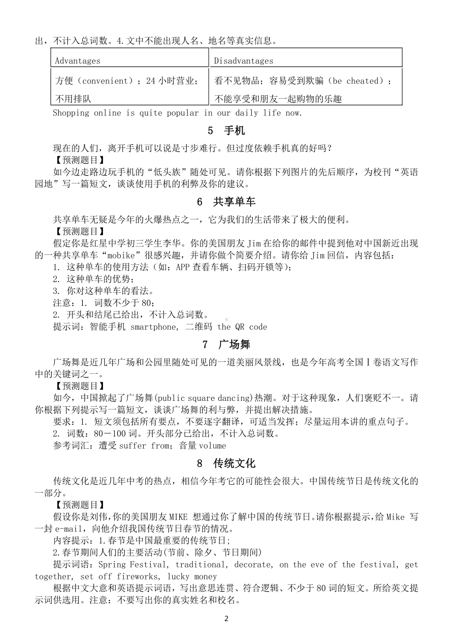 初中英语写作热点话题汇总练习（共18个附经典范文）.docx_第2页